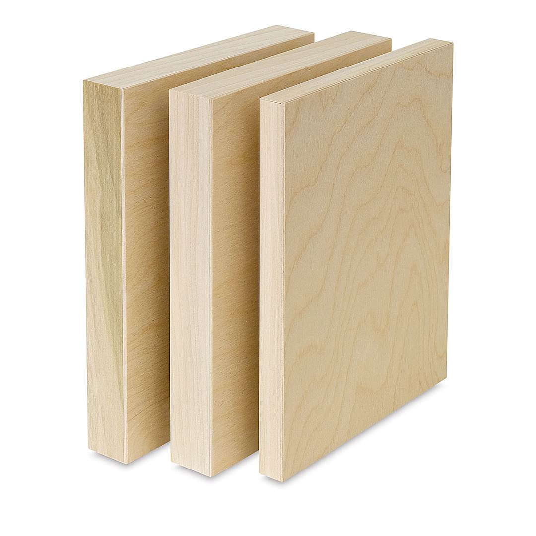 Open in modal - American Easel Wood Flat Panel Pack - 9" x 12", Flat Panel with Two 2" Cradle, Pkg of 3