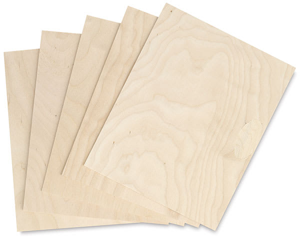 Open in modal - Baltic Birch Panels - 5 Birch Panels shown in fan