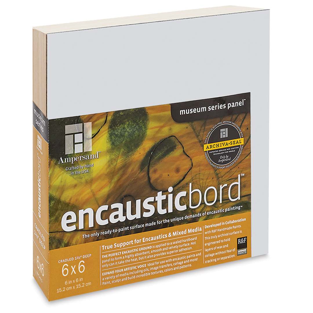 Open in modal - Ampersand Encausticbord - 6" x 6" x 1-1/2", Cradled