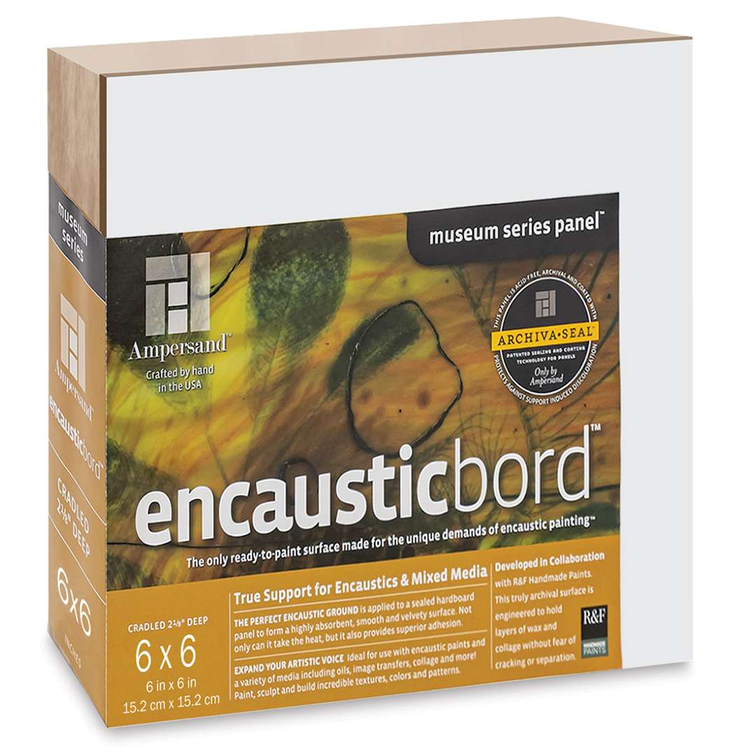 Open in modal - Ampersand Encausticbord - 6" x 6" x 2-1/8", Cradled