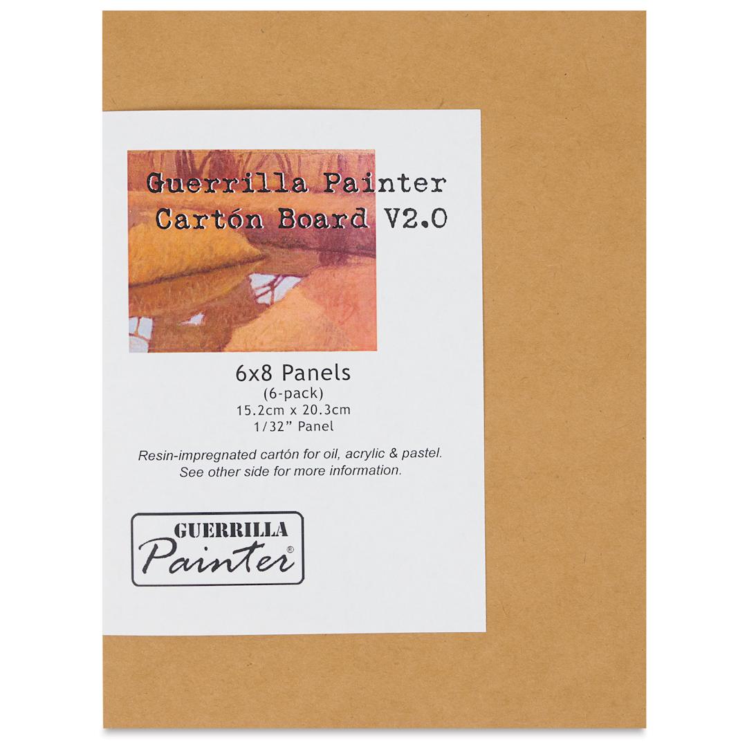 Open in modal - Guerrilla Painter Carton Plein Air Panel Pack - 6" x 8" x 1/32", Pkg of 6 front of packaging
