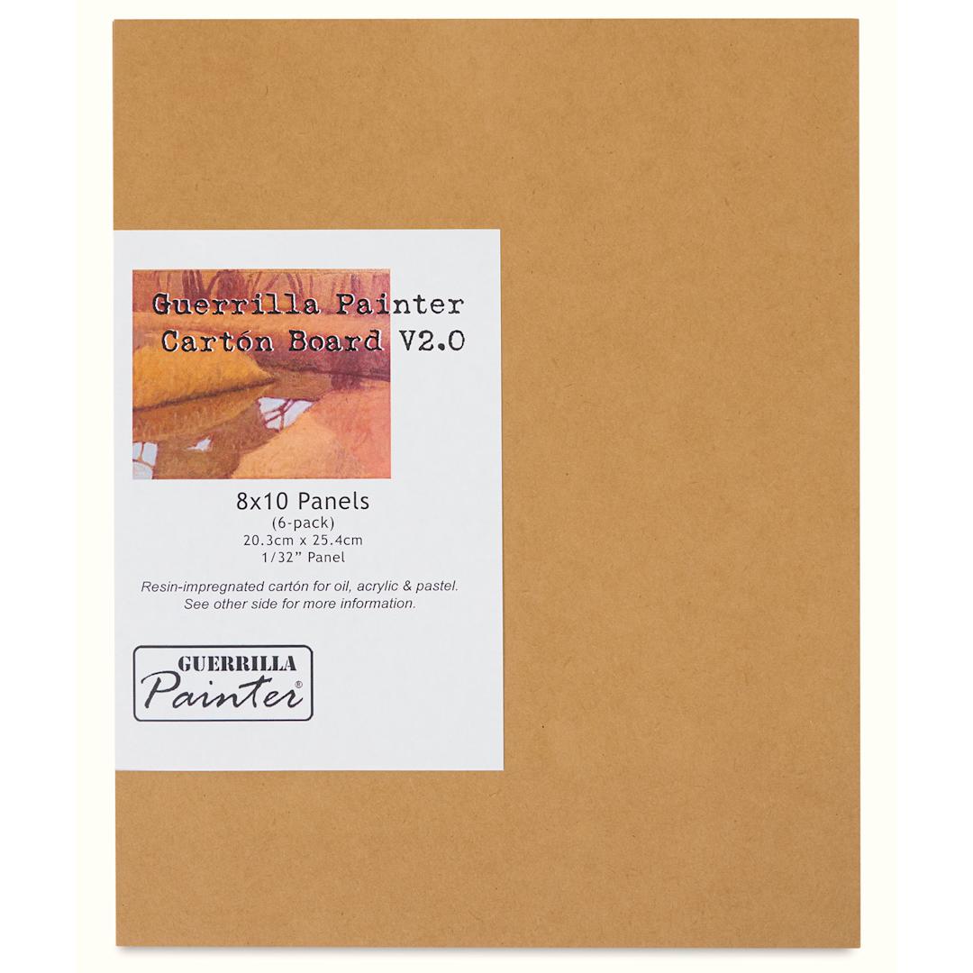 Open in modal - Guerrilla Painter Carton Plein Air Panel Pack - 8" x 10" x 1/32", Pkg of 6 front of packaging