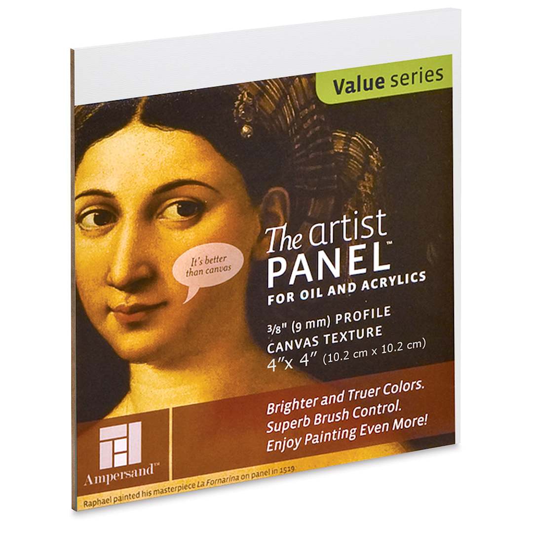 Open in modal - Ampersand Value Series Artist Panel - Textured, 4" x 4", 3/8" Profile