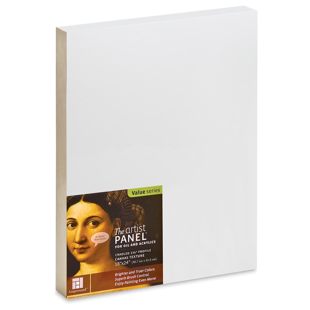 Open in modal - Ampersand Value Series Artist Panel - Textured, 18" x 24", 1-1/2" Cradle
