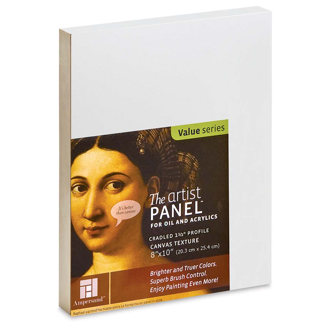 Open in modal - Ampersand Value Series Artist Panel - Textured, 8" x 10", 1-1/2" Cradle