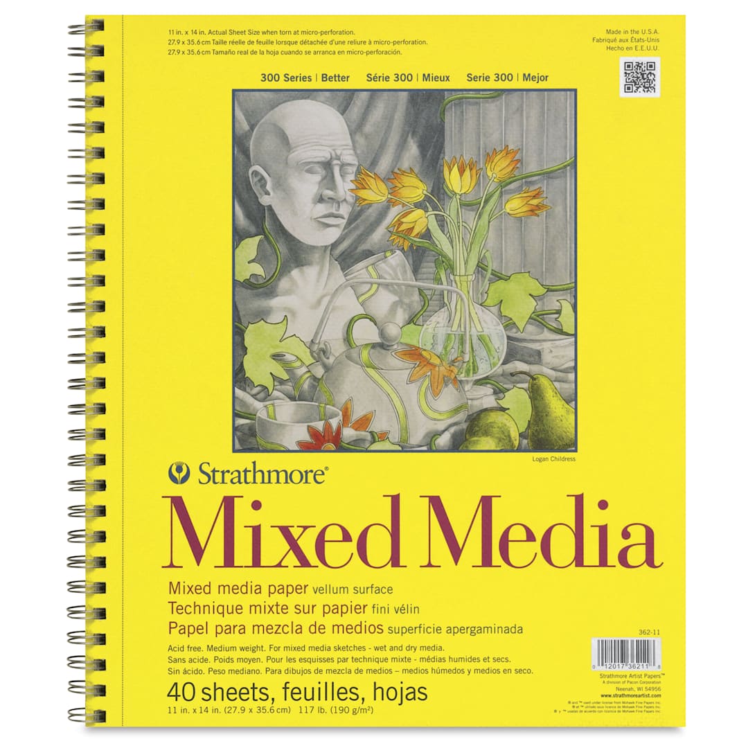 Open in modal - Strathmore 300 Series Mixed Media Pads - Mixed Media Pad, 40 Sheets 9"x14"