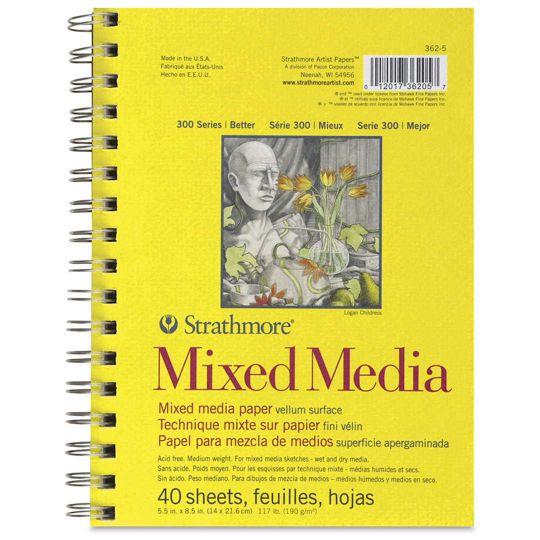 Open in modal - Strathmore 300 Series Mixed Media Pads - Mixed Media Pad, 40 Sheets 5.5" x 8.5"