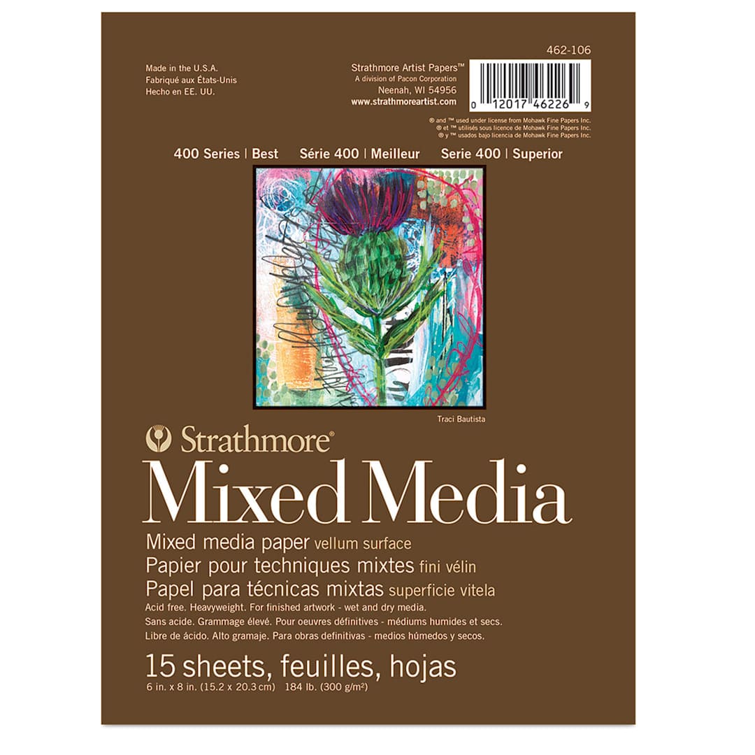 Open in modal - Strathmore 400 Series Mixed Media Pad - 6" x 8", 15 Sheets, front cover