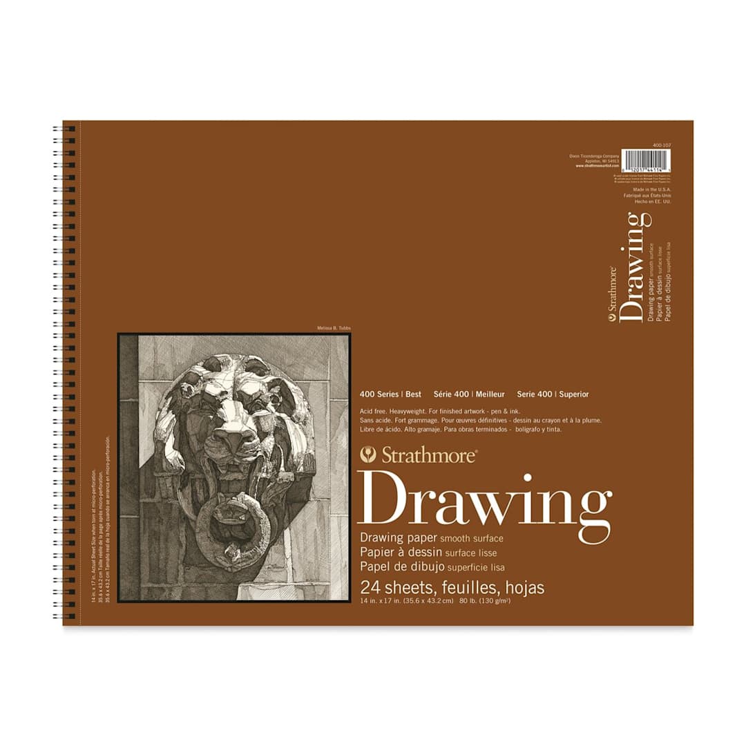 Open in modal - Strathmore 400 Series Smooth Surface Drawing Pad - 14" x 17", 24 Sheets