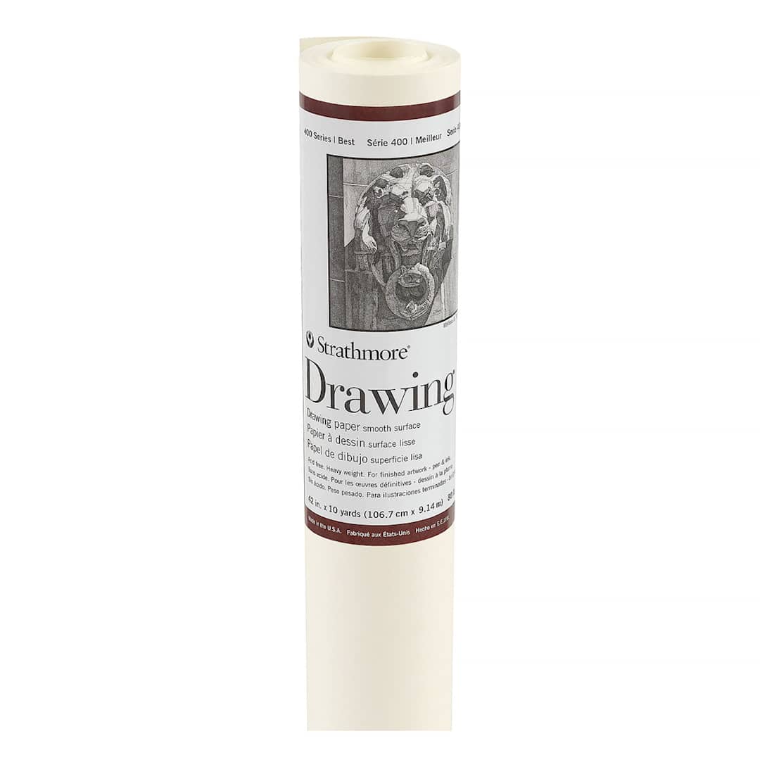 Open in modal - Strathmore 400 Series Smooth Surface Drawing Roll - Shown upright with label