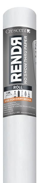 Open in modal - Crescent RendR No Show Thru Paper Roll - Closeup of roll label