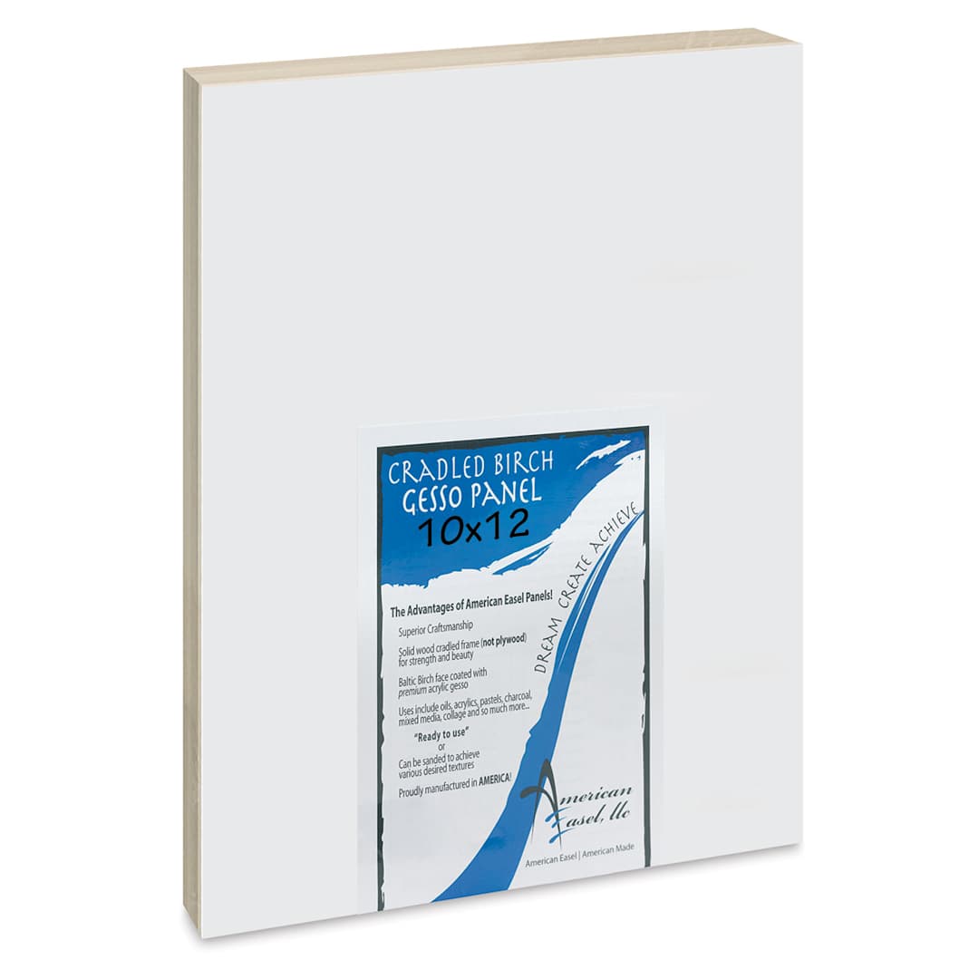 Open in modal - American Easel Gessoed Wood Painting Panel - 10" x 12", 7/8" Cradle