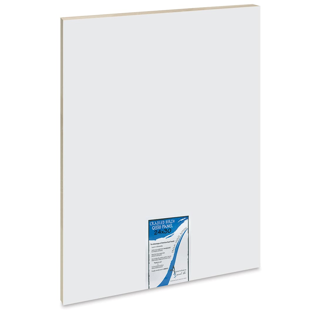 Open in modal - American Easel Gessoed Wood Painting Panel - 24" x 30", 7/8" Cradle