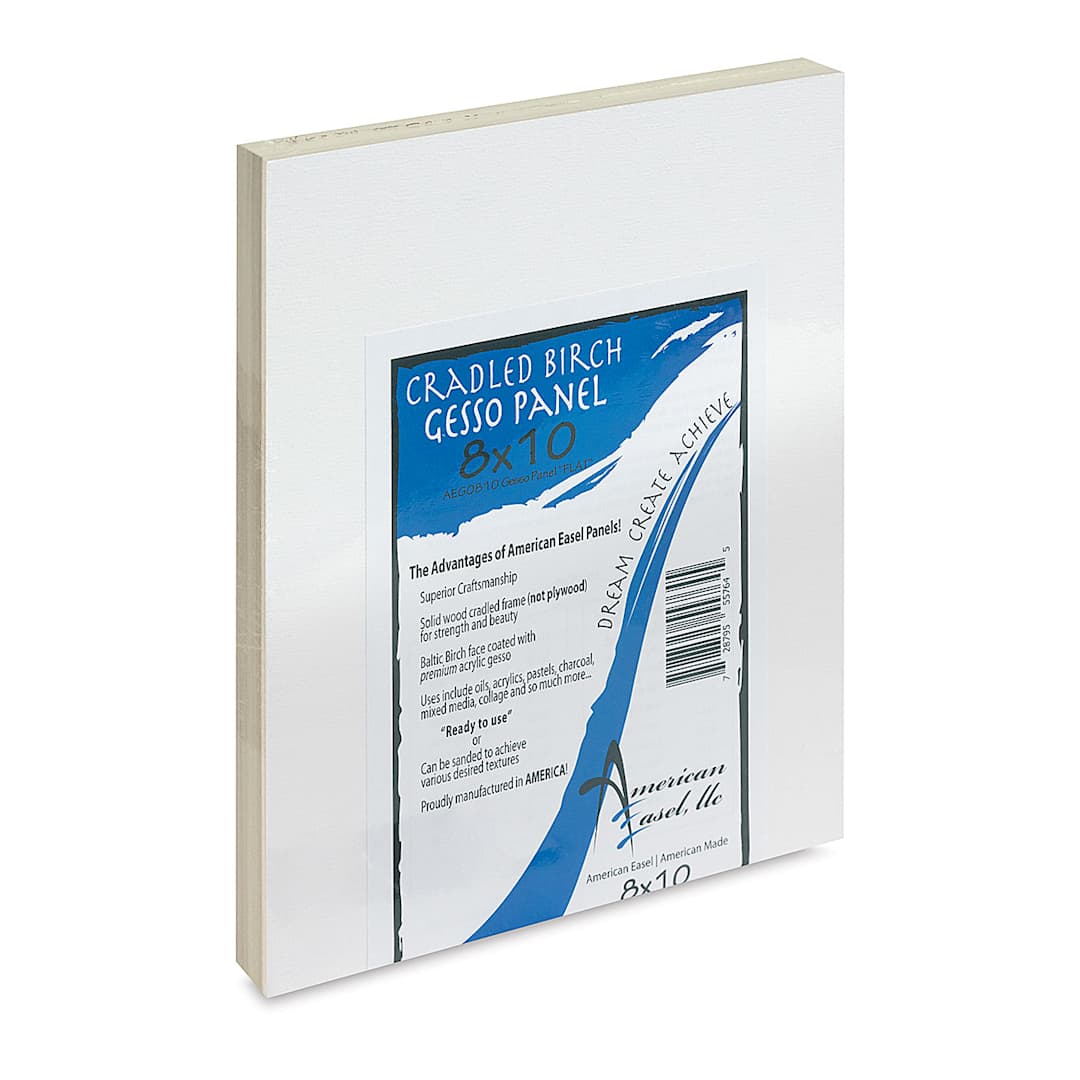 Open in modal - American Easel Gessoed Wood Painting Panel - 8" x 10", 7/8" Cradle