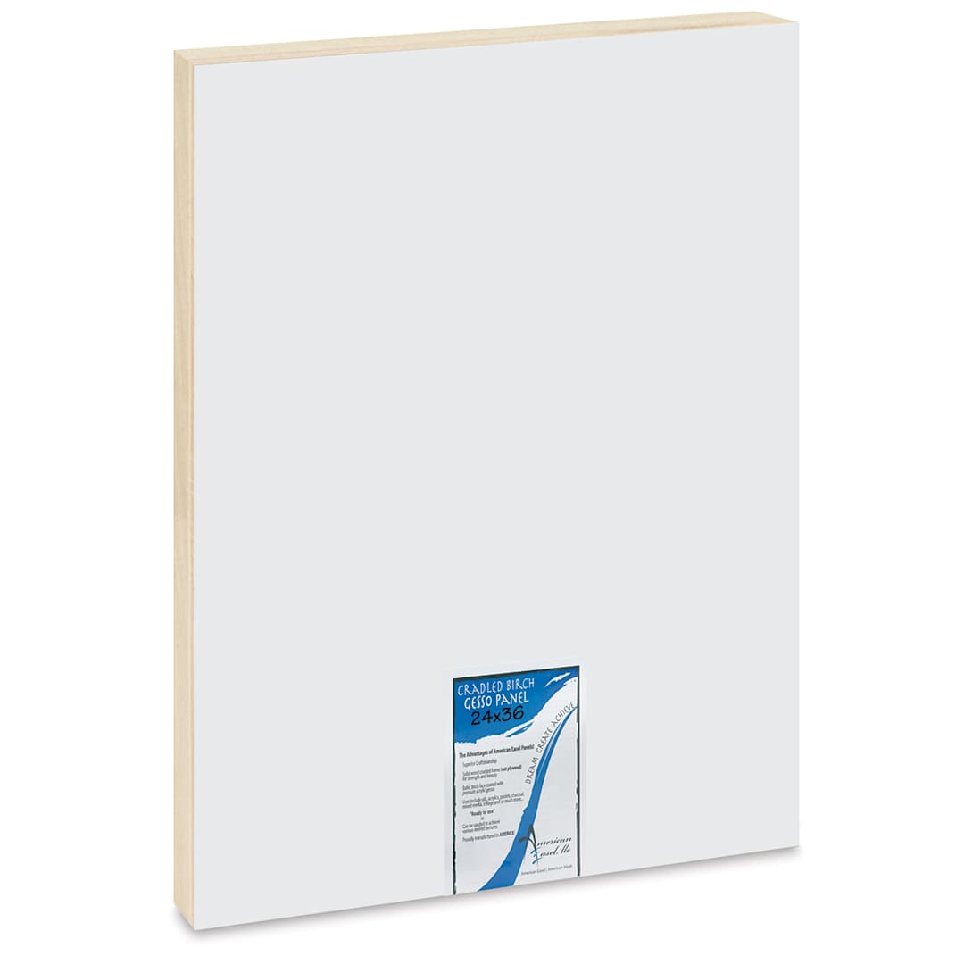 Open in modal - American Easel Gessoed Wood Painting Panel - 24" x 36", 1-5/8 Deep Cradle