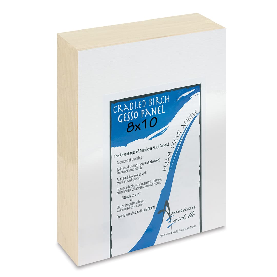 Open in modal - American Easel Gessoed Wood Painting Panel - 8" x 10", 105/8" Deep Cradle