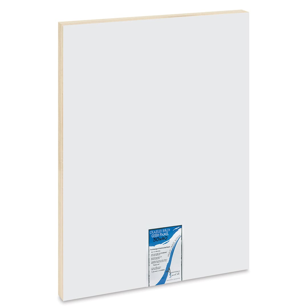Open in modal - American Easel Gessoed Wood Painting Panel - 30" x 40", 1-5/8 Deep Cradle
