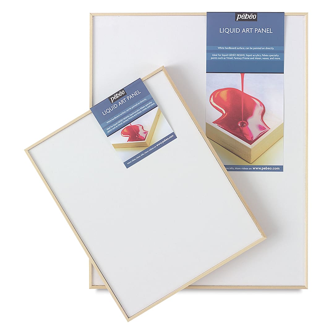 Open in modal - Pebeo Liquid Art Panels - Two panels shown with labels
