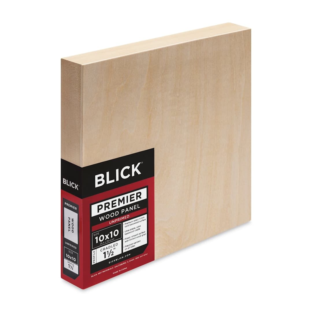 Open in modal - Blick Premier Wood Panel - 10'' x 10'', 1-1/2'' Gallery Profile, Cradled (side view)