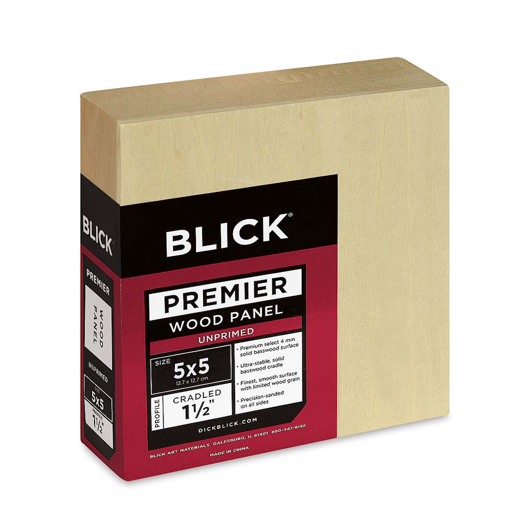 Open in modal - Blick Premier Wood Panel - 5'' x 5'', 1-1/2'' Gallery Profile, Cradled (side view)