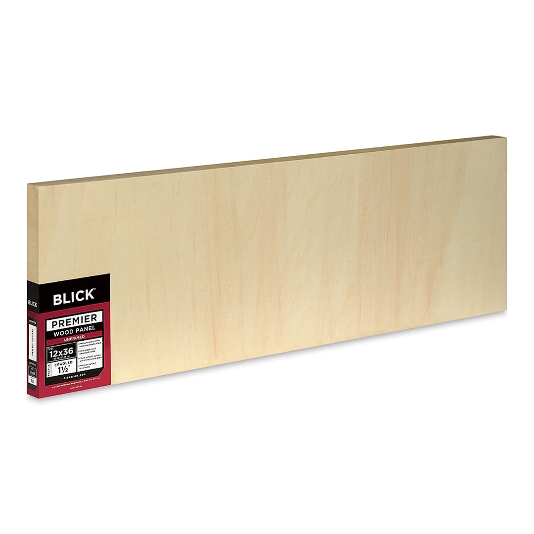 Open in modal - Blick Premier Wood Panel - 12'' x 36'', 1-1/2'' Gallery Profile, Cradled (side view)