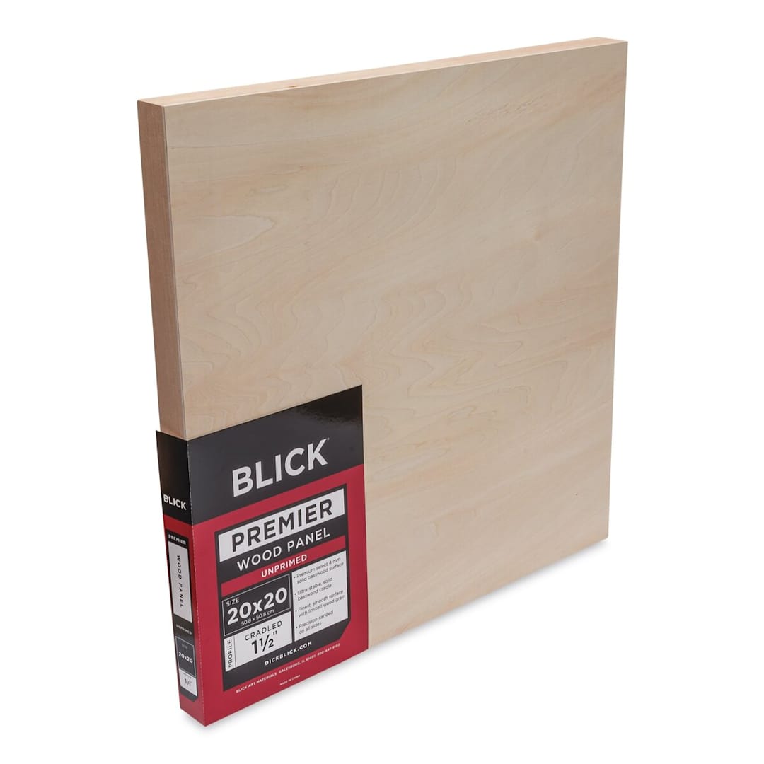 Open in modal - Blick Premier Wood Panel - 20'' x 20'', 1-1/2'' Gallery Profile, Cradled (side view)