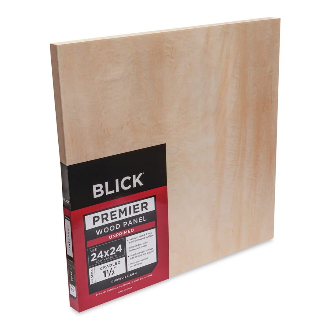 Open in modal - Blick Premier Wood Panel - 24'' x 24'', 1-1/2'' Gallery Profile, Cradled (side view)