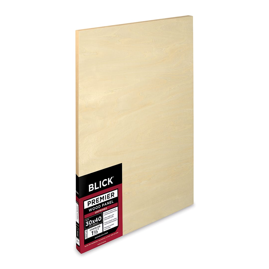 Open in modal - Blick Premier Wood Panel - 30'' x 40'', 1-1/2'' Gallery Profile, Cradled (side view)