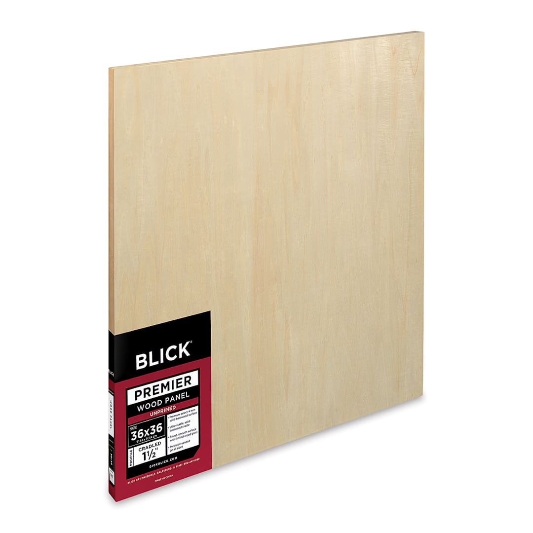Open in modal - Blick Premier Wood Panel - 36'' x 36'', 1-1/2'' Gallery Profile, Cradled (side view)