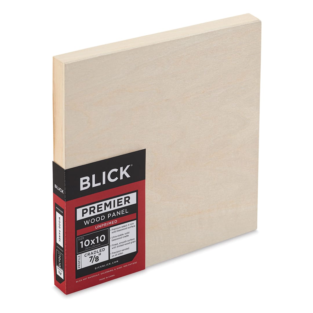 Open in modal - Blick Premier Wood Panel - 10'' x 10'', 7/8'' Traditional Profile, Cradled (side-view)