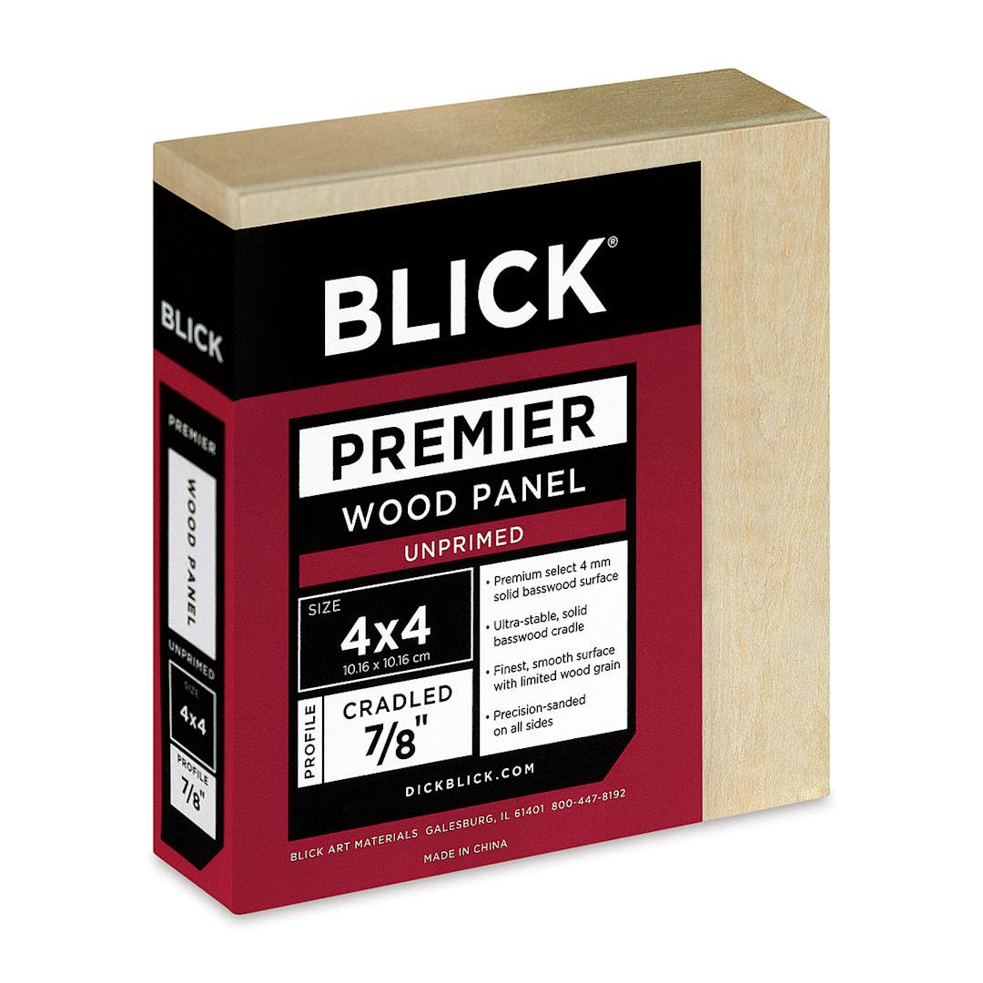 Open in modal - Blick Premier Wood Panel - 4'' x 4'', 7/8'' Traditional Profile, Cradled (side view)