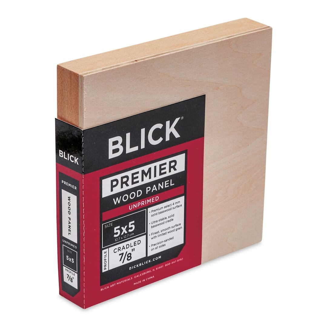 Open in modal - Blick Premier Wood Panel - 5'' x 5'', 7/8'' Traditional Profile, Cradled (side view)