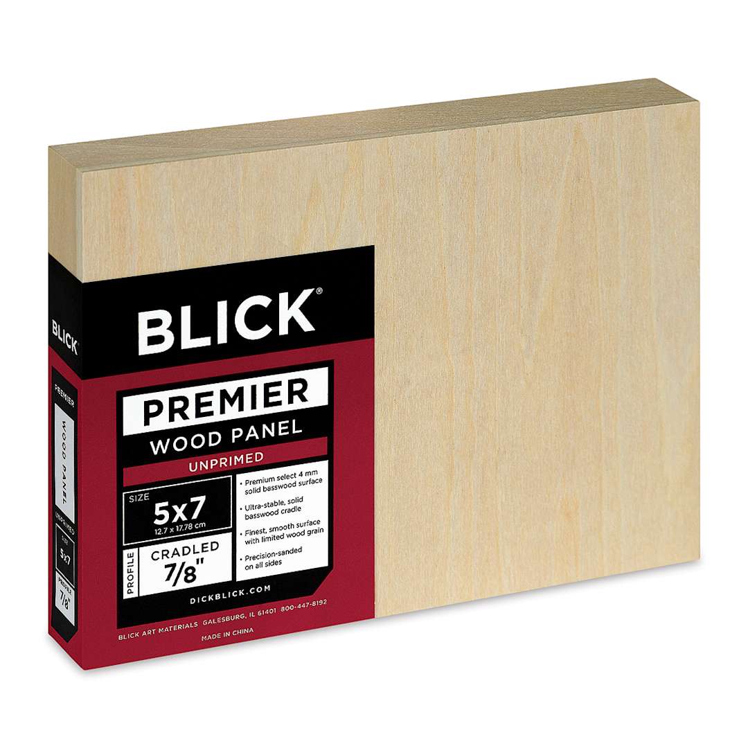 Open in modal - Blick Premier Wood Panel - 5'' x 7'', 7/8'' Traditional Profile, Cradled (side view)