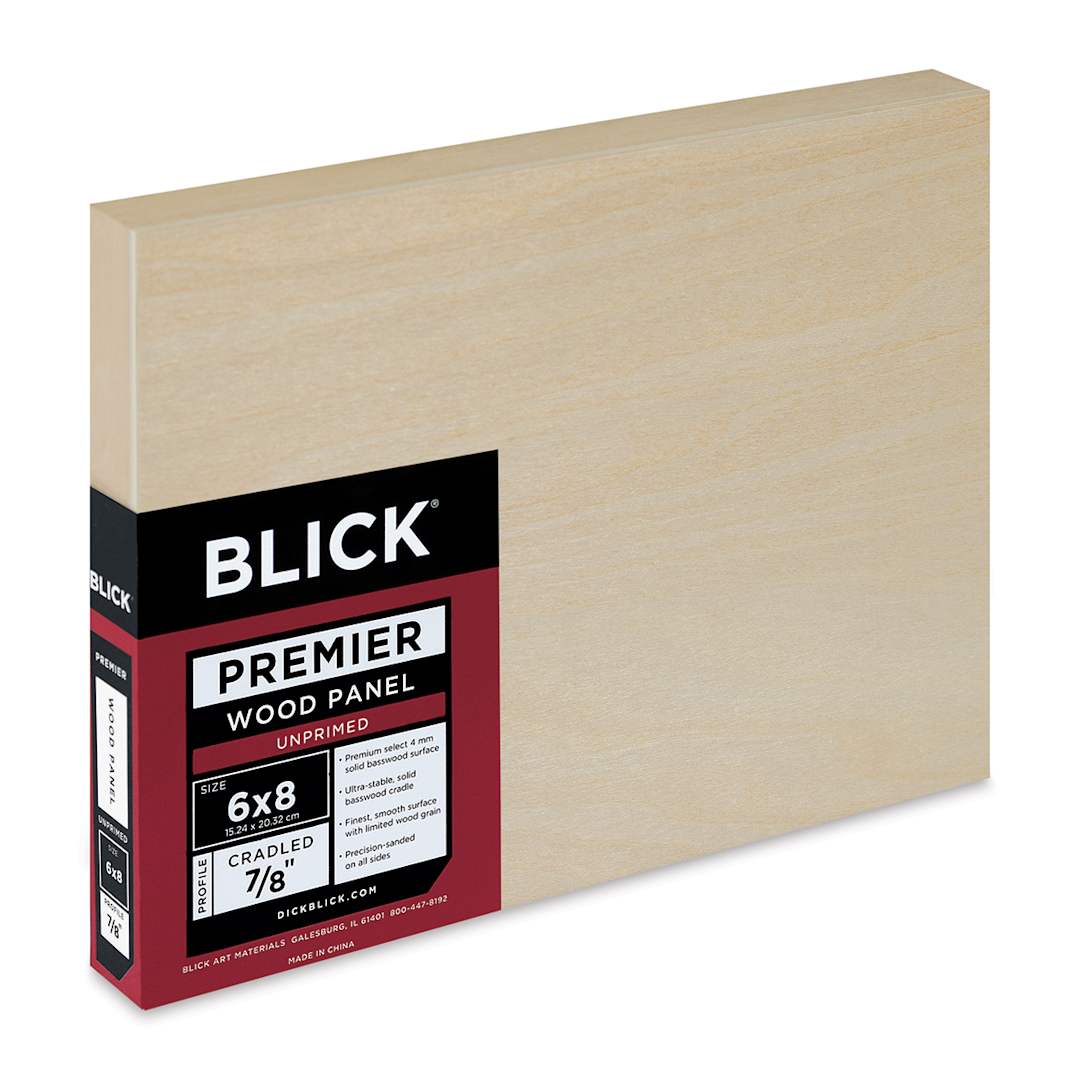 Open in modal - Blick Premier Wood Panel - 6'' x 8'', 7/8'' Traditional Profile, Cradled (side view)
