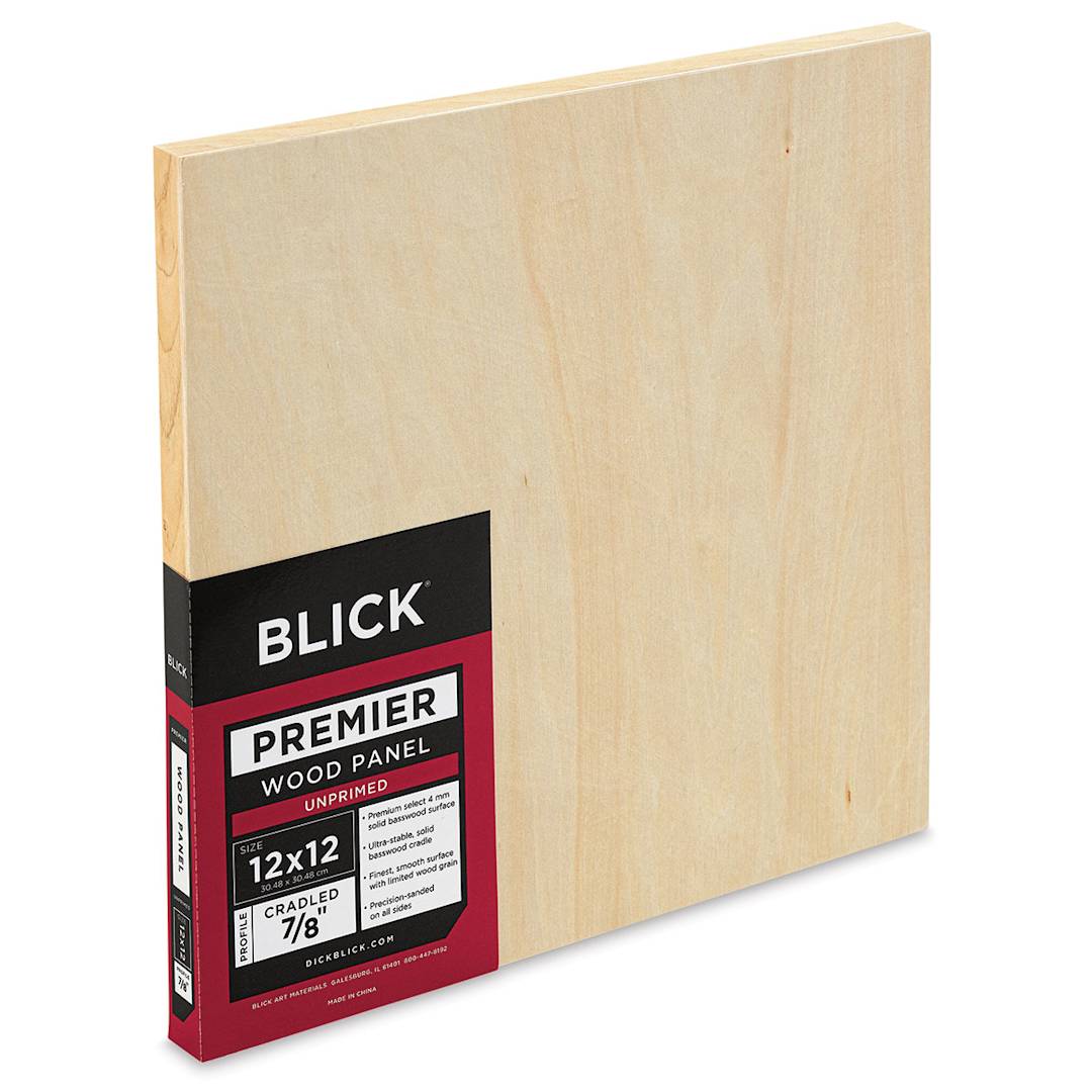 Open in modal - Blick Premier Wood Panel - 12'' x 12'', 7/8'' Traditional Profile, Cradled (side view)