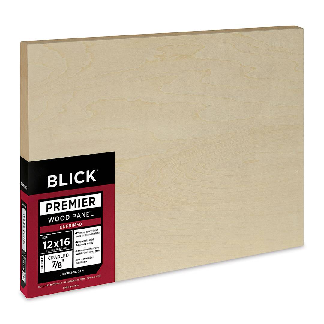 Open in modal - Blick Premier Wood Panel - 12'' x 16'', 7/8'' Traditional Profile, Cradled (side view)