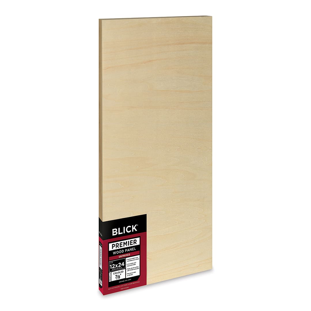 Open in modal - Blick Premier Wood Panel - 12'' x 24'', 7/8'' Traditional Profile, Cradled (side view)
