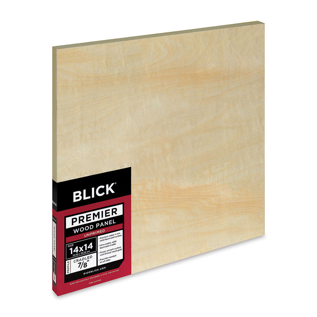 Open in modal - Blick Premier Wood Panel - 14'' x 14'', 7/8'' Traditional Profile, Cradled (side view)