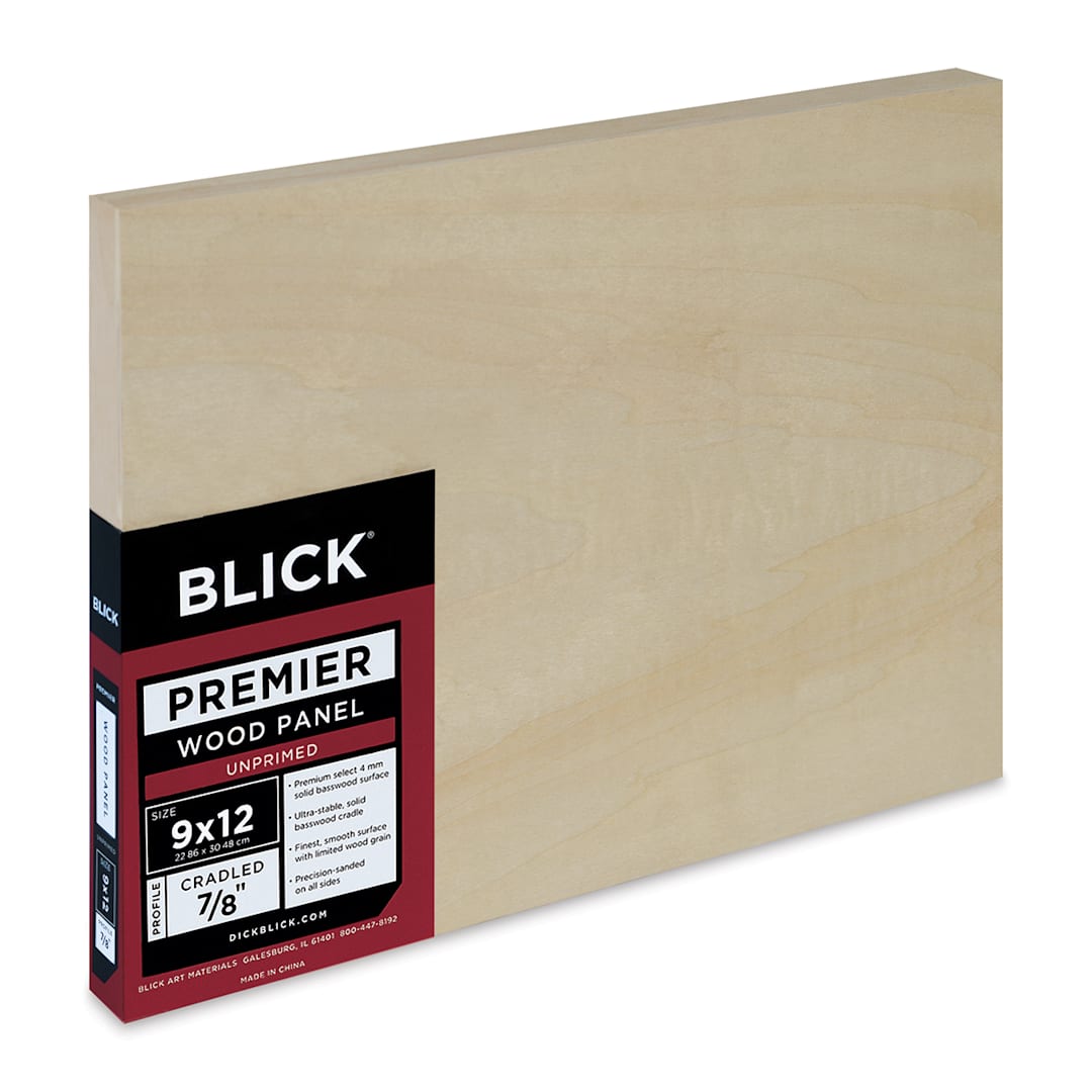 Open in modal - Blick Premier Wood Panel - 9'' x 12'', 7/8'' Traditional Profile, Cradled (side view)