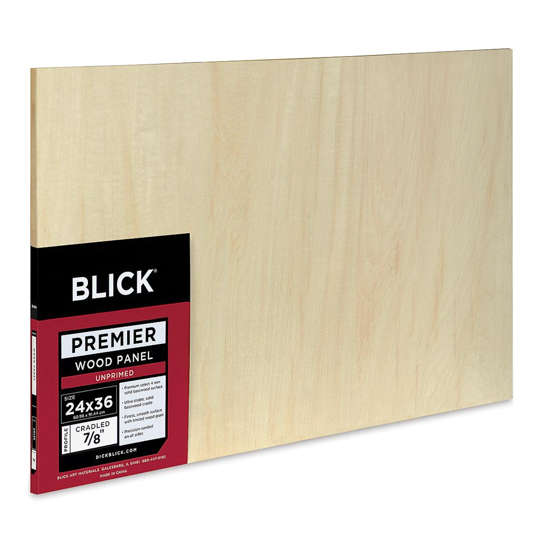 Open in modal - Blick Premier Wood Panel - 24'' x 36'', 7/8'' Traditional Profile, Cradled (side view)