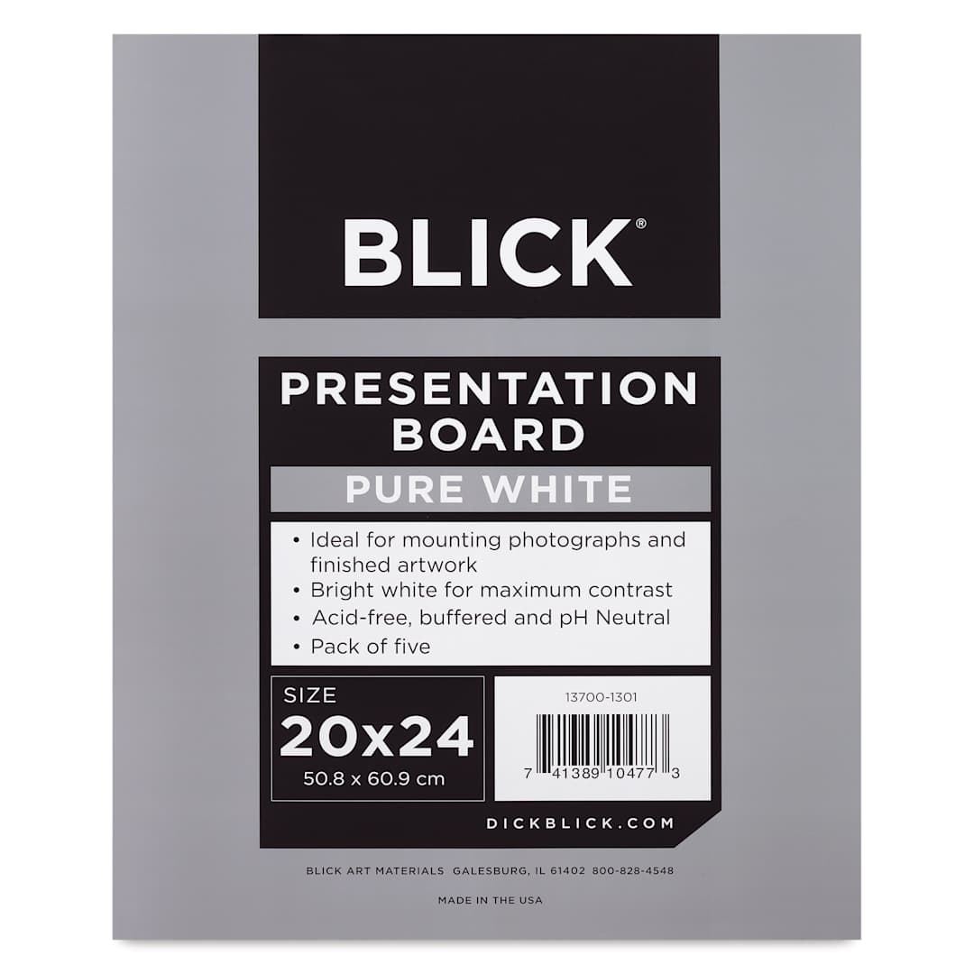 Open in modal - Blick Presentation Board Pack - 20" x 24", Pure White, Pkg of 5