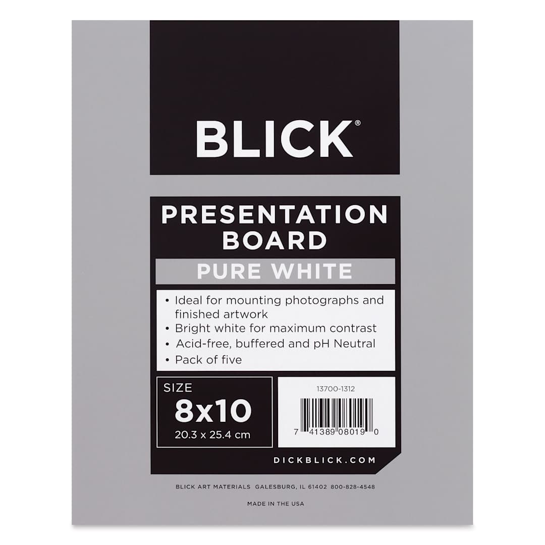 Open in modal - Blick Presentation Board Pack - 8" x 10", Pure White, Pkg of 5