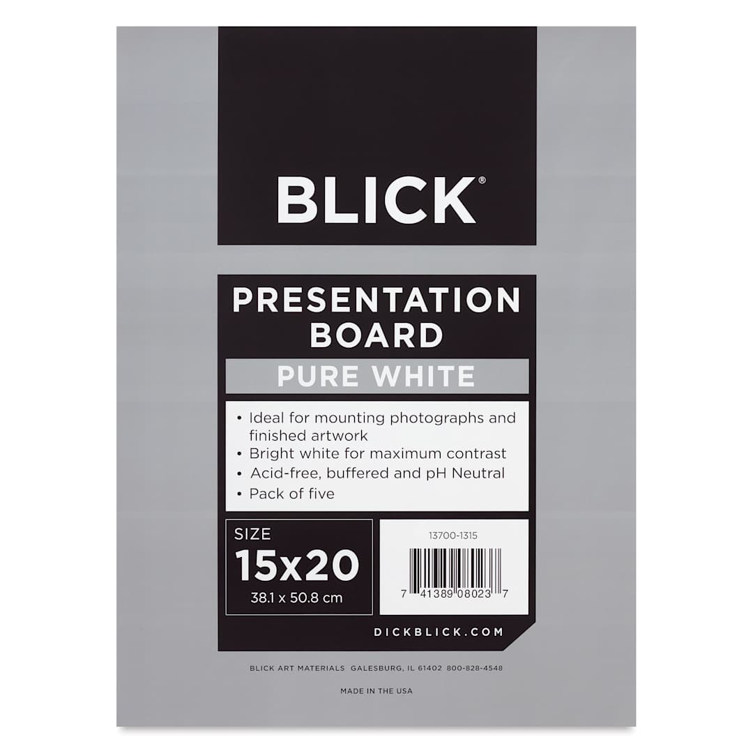 Open in modal - Blick Presentation Board Pack - 15" x 20", Pure White, Pkg of 5