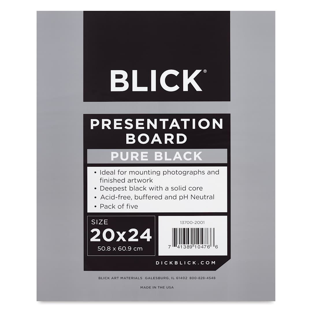 Open in modal - Blick Presentation Board Pack - 20" x 24", Pure Black, Pkg of 5