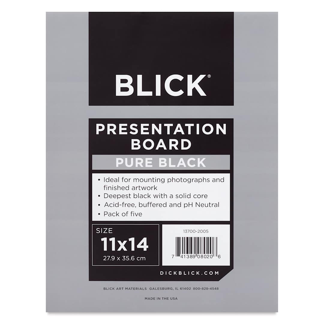 Open in modal - Blick Presentation Board Pack - 11" x 14", Pure Black, Pkg of 5