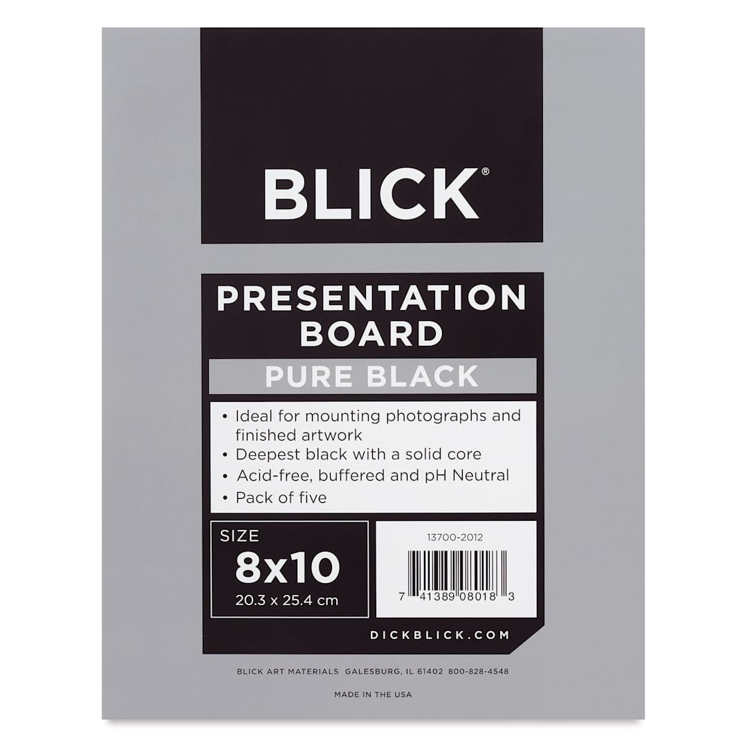 Open in modal - Blick Presentation Board Pack - 8" x 10", Pure Black, Pkg of 5