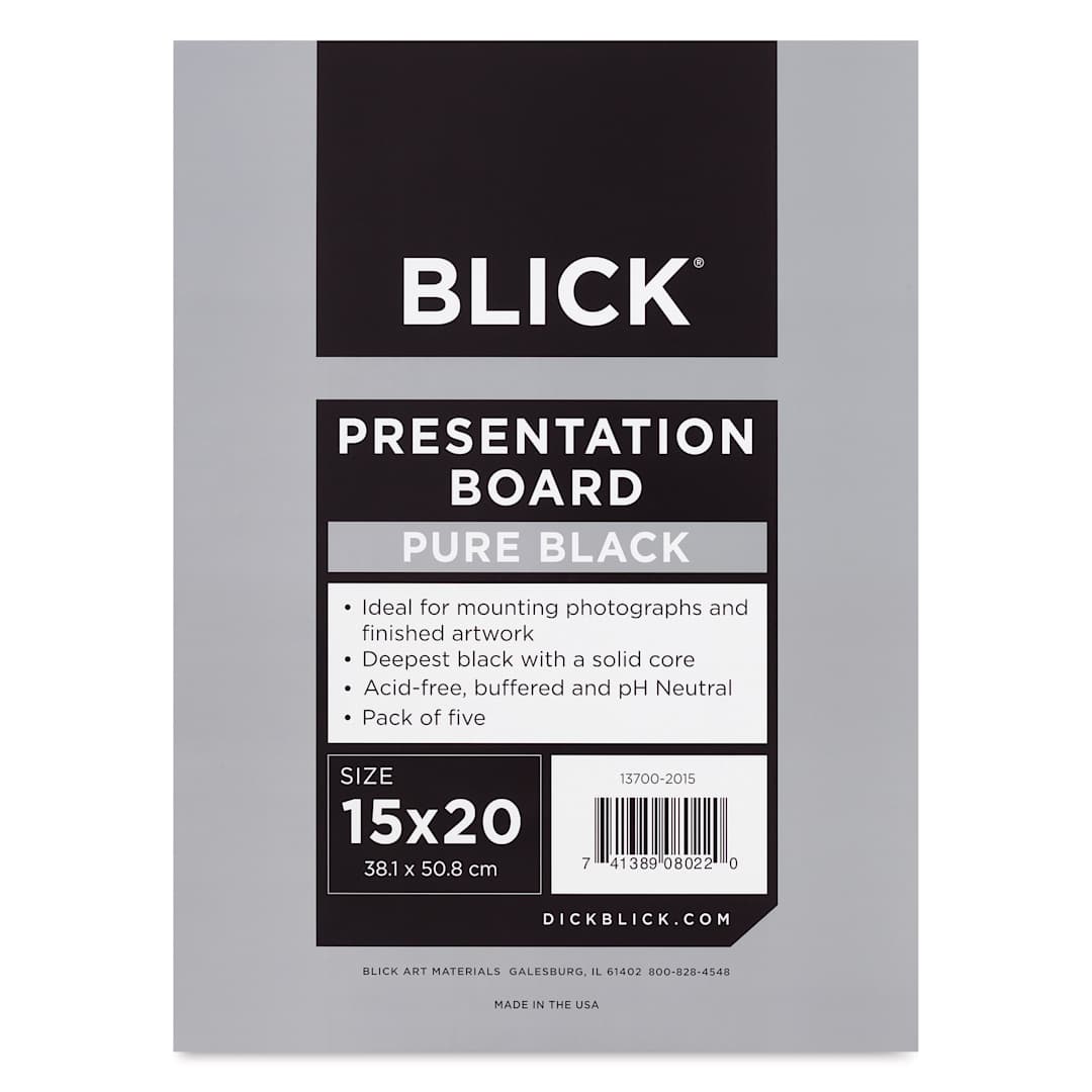 Open in modal - Blick Presentation Board Pack - 15" x 20", Pure Black, Pkg of 5