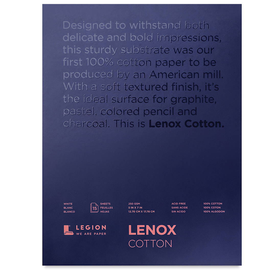 Open in modal - Legion Lenox Cotton Drawing Pad - 5" x 7", 15 Sheets