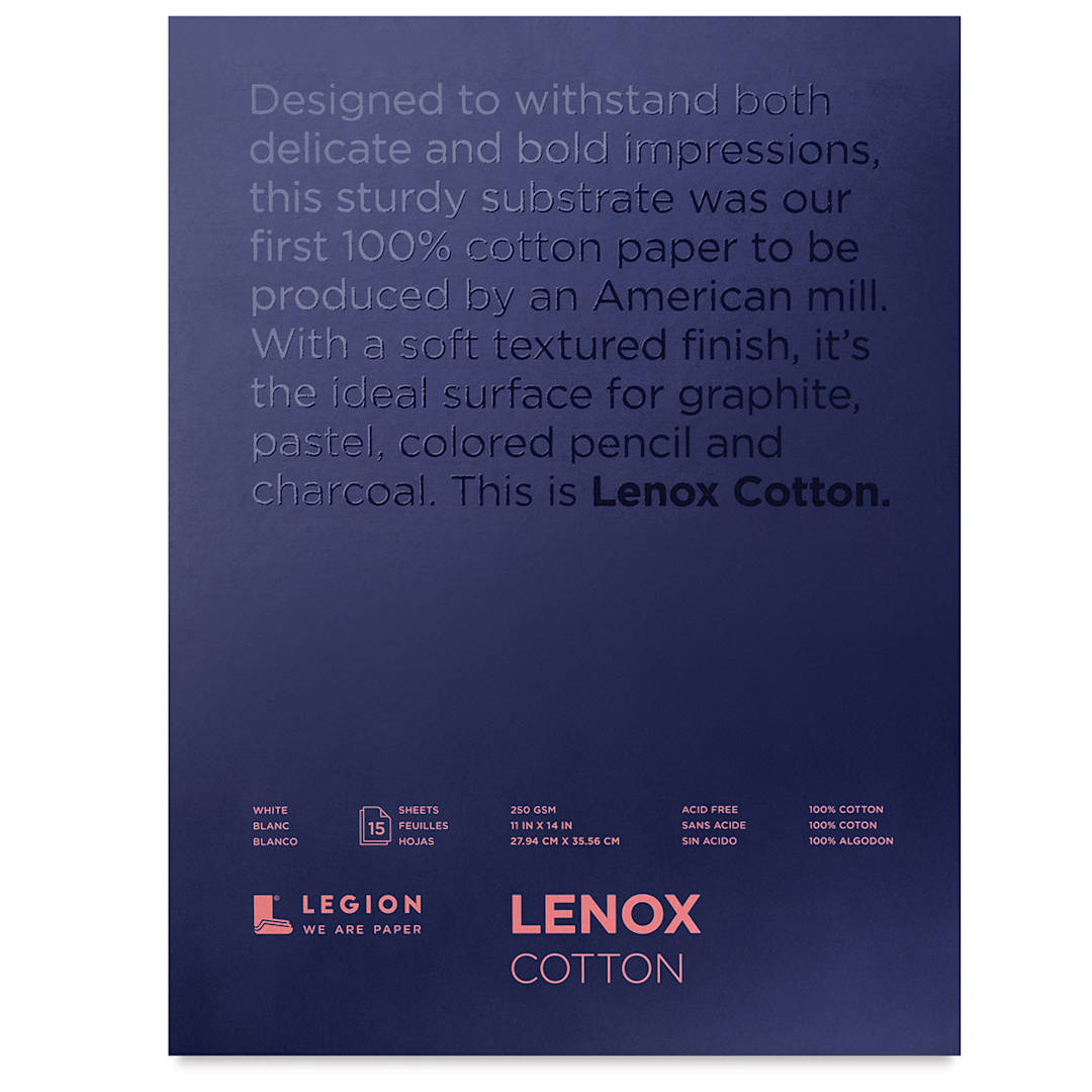 Open in modal - Legion Lenox Cotton Drawing Pad - 11" x 14", 15 Sheets