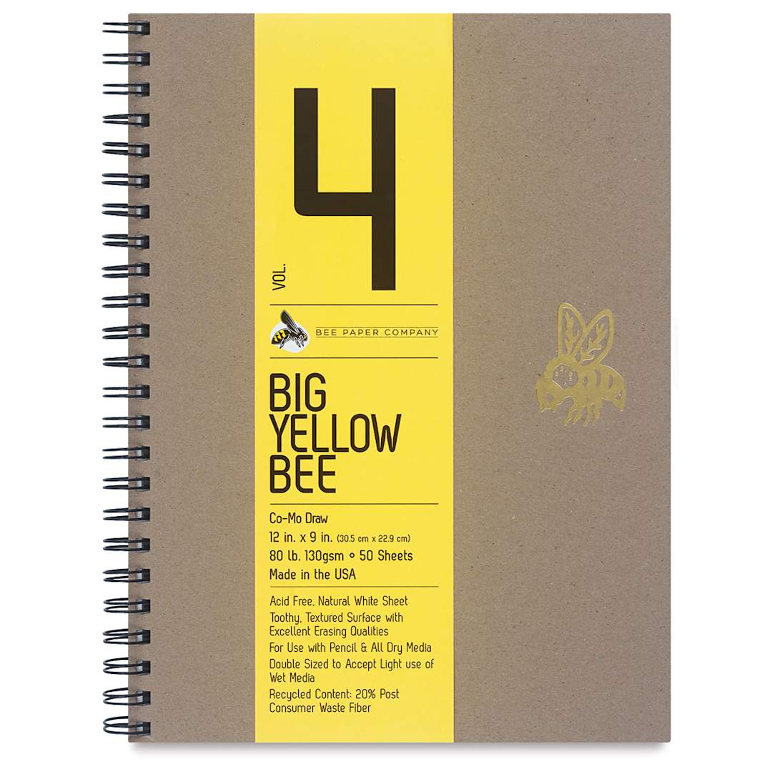 Open in modal - Big Yellow Bee Co-Mo Sketchbook - 12" x 9", Wire Bound, 50 Sheets